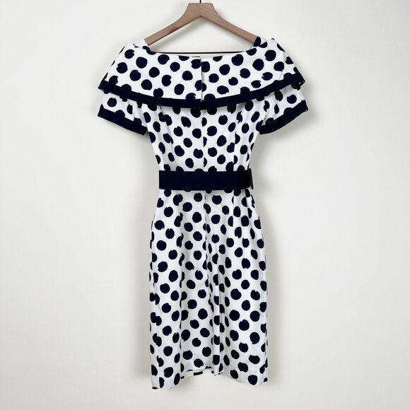 Rare Arnold Scaasi Vintage Polka Dot Midi Dress Pin-Up Cocktail Party 70's 80's - Picture 6 of 7